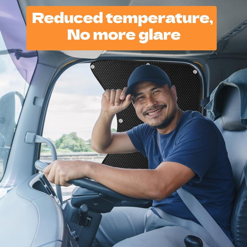 WIILGN 2pcs Semi Truck Side Window Sun Shade for Freightliner Volvo VNL International Trucks RV,Interior UV Protection Truck Side Window Shade semi Trucks Accessories Keep Your car Cool - Image 3